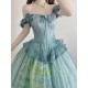 Cyans Qing Monet's Water Lilies Corset Top II Skirts and Sets(4 Colours/Full Payment Without Shipping)